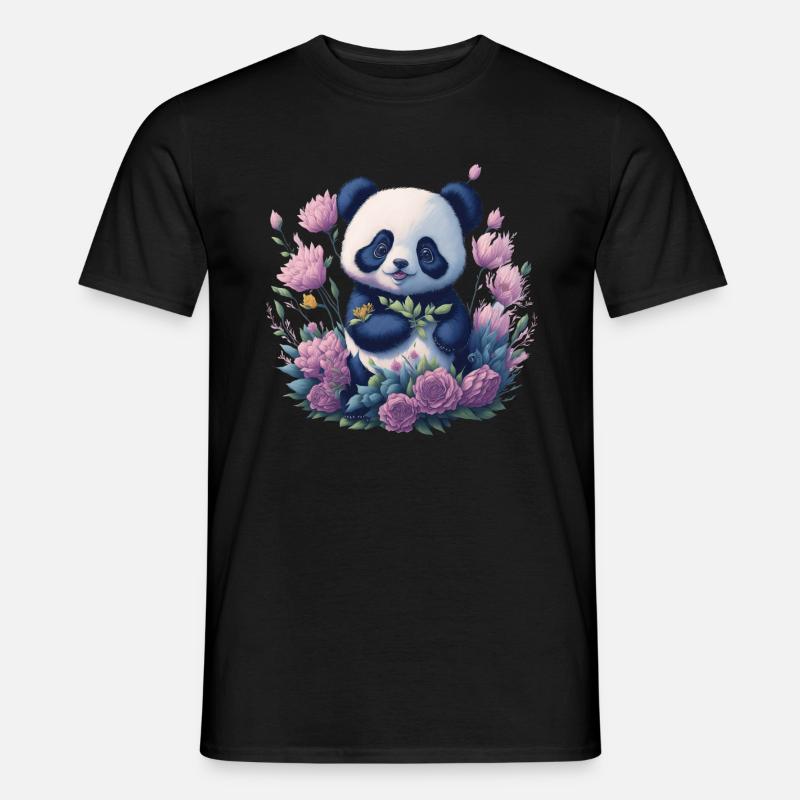 Panda - Männer T-Shirt - Schwarz