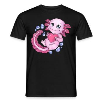 Süßes Axolotl Unter Wasser mit niedlich Herz - Männer T-Shirt - Schwarz - Vorne - AI Model Male 178 light (178cm)