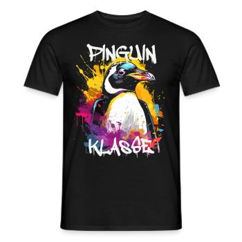 Graffiti Pinguinklasse Grundschule Klassentier - Männer T-Shirt - Schwarz - Vorne - AI Model Male 178 light (178cm)