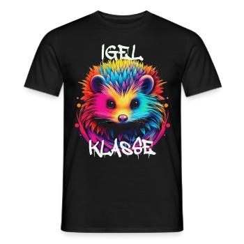 Graffiti Igelklasse Grundschule Klassentier - Männer T-Shirt - Schwarz - Vorne - AI Model Male 178 light (178cm)