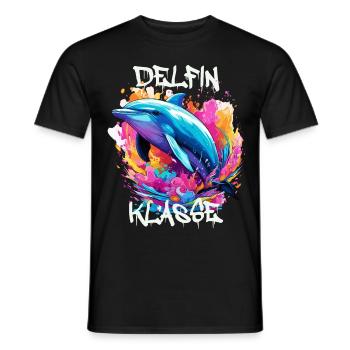 Graffiti Delfinklasse Grundschule Klassentier - Männer T-Shirt - Schwarz - Vorne - AI Model Male 178 light (178cm)