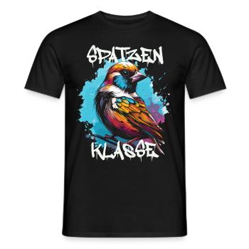 Graffiti Spatzenklasse Grundschule Klassentier - Männer T-Shirt - Schwarz - Vorne - AI Model Male 178 light (178cm)
