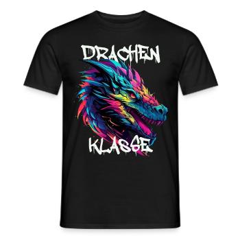 Graffiti Drachenklasse Grundschule Klassentier - Männer T-Shirt - Schwarz - Vorne - AI Model Male 178 light (178cm)