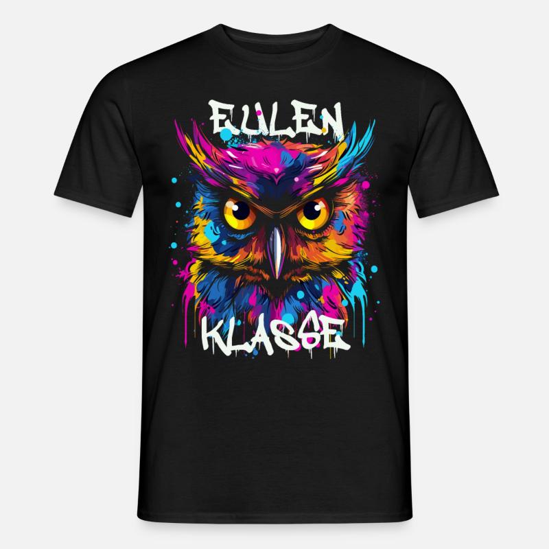 Graffiti Eulenklasse Grundschule Klassentier Eule - Männer T-Shirt - Schwarz