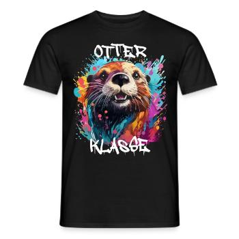 Graffiti Otterklasse Grundschule Klassentier Otter - Männer T-Shirt - Schwarz - Vorne - AI Model Male 178 light (178cm)