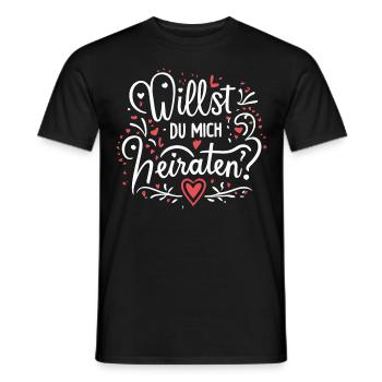 Willst du mich heiraten - Männer T-Shirt - Schwarz - Vorne - AI Model Male 178 light (178cm)
