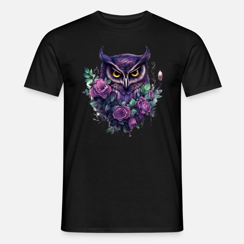 Eule - Männer T-Shirt - Schwarz