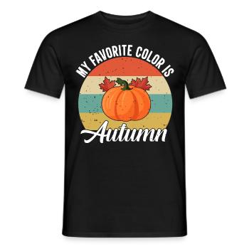 Herbst - Männer T-Shirt - Schwarz - Vorne - AI Model Male 178 light (178cm)