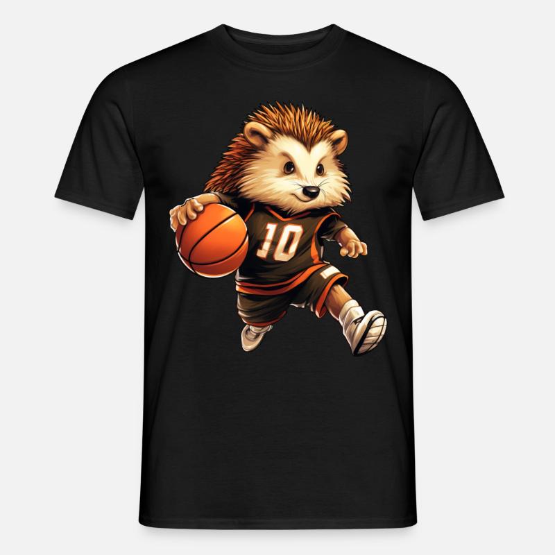 Basketball Igel - Männer T-Shirt - Schwarz