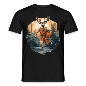 Basketballer Hirsch - Männer T-Shirt - Schwarz - Vorne - AI Model Male 178 light (178cm)