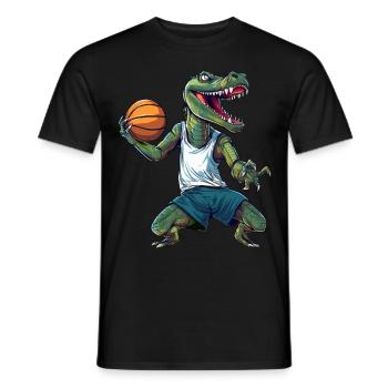 cooles Basketball Krokodil - Männer T-Shirt - Schwarz - Vorne - AI Model Male 178 light (178cm)