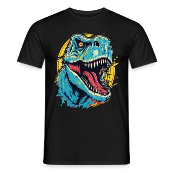 T-Rex Dinosaur Dino Tyrannosaurus Rex Vintage - Men's T-Shirt - black - Front - AI Model Male 178 light (178cm)