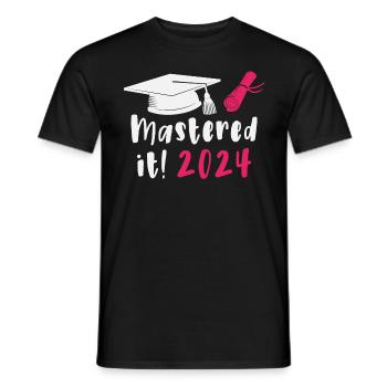 Mastered 2024 Diplôme de Master Diplômé 2024 - T-shirt homme - noir - Devant - AI Model Male 178 light (178cm)