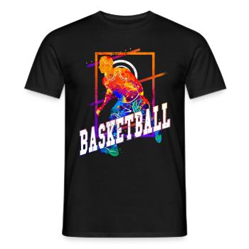 basket-ball basketteur joueur de basket-ball Vintage coloré - T-shirt homme - noir - Devant - AI Model Male 178 light (178cm)