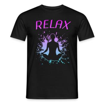 Yoga Yogi Relax Namaste - Männer T-Shirt - Schwarz - Vorne - AI Model Male 178 light (178cm)