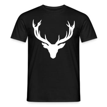Hirschkopf – Für Jäger & Naturfreunde - Männer T-Shirt - Schwarz - Vorne - AI Model Male 178 light (178cm)