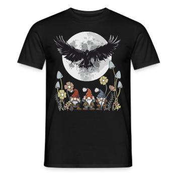 Moon Raven Fantasy Fairy Tale Character Troll Fable Child - Men's T-Shirt - black - Front - AI Model Male 178 light (178cm)