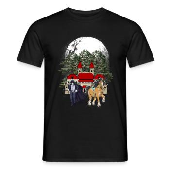 Fairy Tale Fantasy Medieval Knight Fortress Castle - Men's T-Shirt - black - Front - AI Model Male 178 light (178cm)
