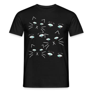 Fantasy Katzenaugen Gesicht Katzenhalter Katzen - Männer T-Shirt - Schwarz - Vorne - AI Model Male 178 light (178cm)