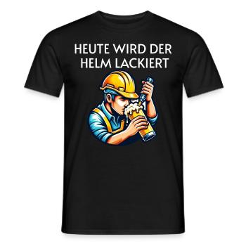 Beer - Today the helmet is painted Toast - Men's T-Shirt - black - Front - AI Model Male 178 light (178cm)
