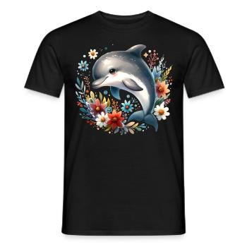 Delfin - Männer T-Shirt - Schwarz - Vorne - AI Model Male 178 light (178cm)
