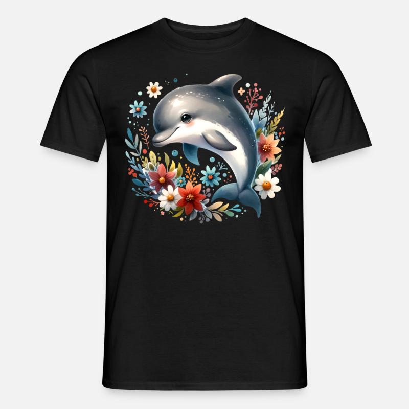 Delfin - Männer T-Shirt - Schwarz