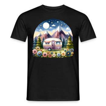 Camping Camper Caravan - Men's T-Shirt - black - Front - AI Model Male 178 light (178cm)