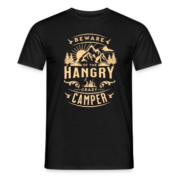 Attention au campeur affamé - T-shirt homme - noir - Devant - AI Model Male 178 light (178cm)
