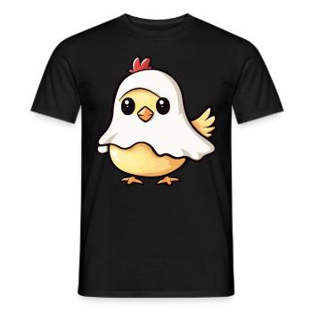 Chicken Halloween Funny Ghost - Men's T-Shirt - black - Front - AI Model Male 178 light (178cm)