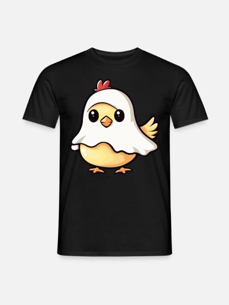 Chicken Halloween Funny Ghost - Men's T-Shirt - black