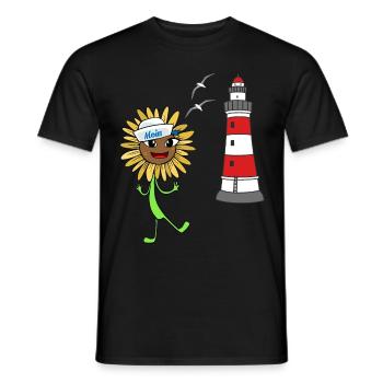 Sailor Sunflower Lighthouse Maritime Moin - T-shirt homme - noir - Devant - AI Model Male 178 light (178cm)