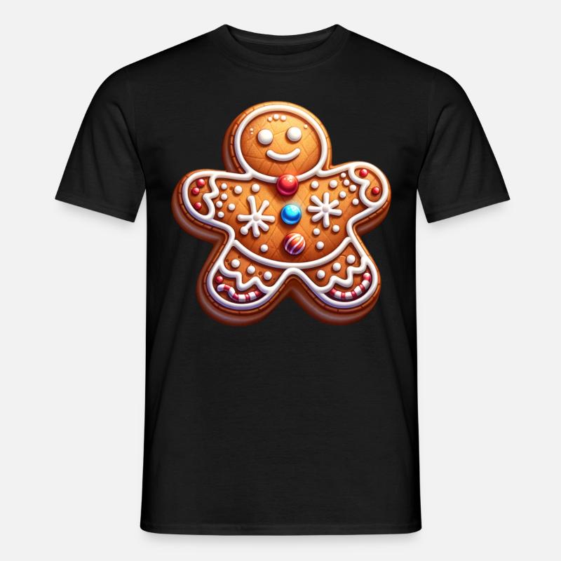 Lebkuchen Plätzchen Backen Advent - Männer T-Shirt - Schwarz