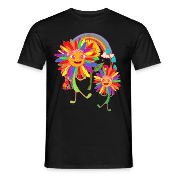 Sonnenblumen Regenbogen LGBT - Männer T-Shirt - Schwarz - Vorne - AI Model Male 178 light (178cm)