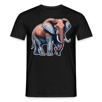 Elefant - Männer T-Shirt - Schwarz - Vorne - AI Model Male 178 light (178cm)