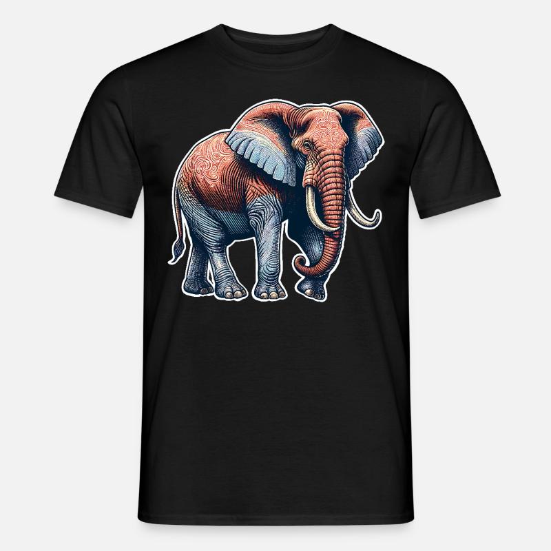 Elefant - Männer T-Shirt - Schwarz