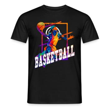 Basketball Basketballer Spieler Fan Vintage Retro - Männer T-Shirt - Schwarz - Vorne - AI Model Male 178 light (178cm)