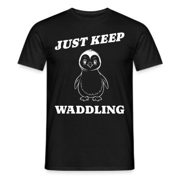 Pinguin monochrome retro Geschenkidee - Männer T-Shirt - Schwarz - Vorne - AI Model Male 178 light (178cm)
