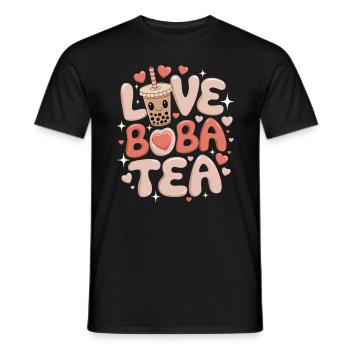 Love Boba Tea, Japonais - T-shirt homme - noir - Devant - AI Model Male 178 light (178cm)