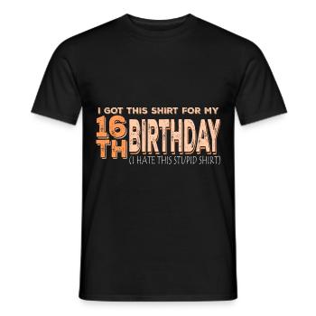 16ème anniversaire 16e bday 16 ans - T-shirt homme - noir - Devant - AI Model Male 178 light (178cm)