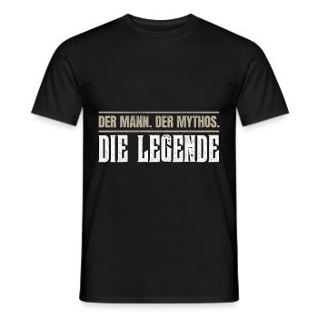 Der Mann. Der Mythos. Die Legende. - Männer T-Shirt - Schwarz - Vorne - AI Model Male 178 light (178cm)