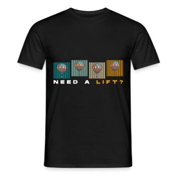 Hot Air Balloon Sky - Men's T-Shirt - black - Front - AI Model Male 178 light (178cm)