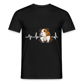 Cobaye Guinée Pig Heartbeat - T-shirt homme - noir - Devant - AI Model Male 178 light (178cm)