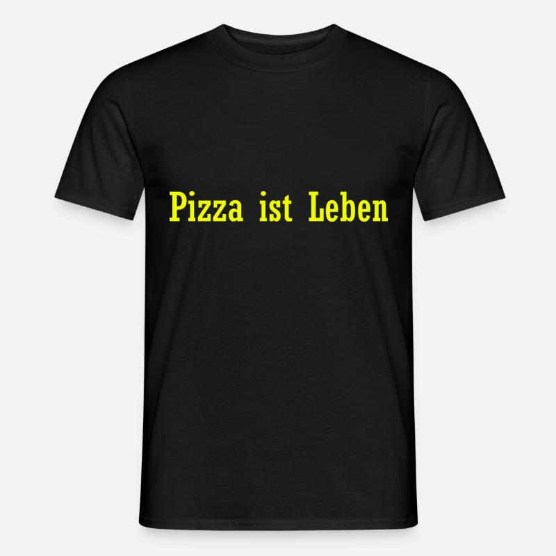 Pizza ist Leben - Männer T-Shirt - Schwarz