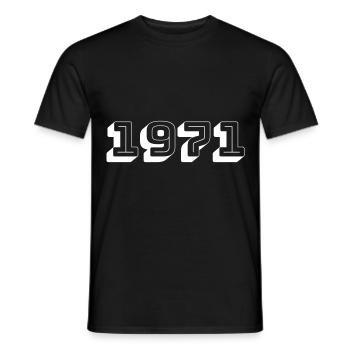 Year of birth 1971 Birthday present - Men's T-Shirt - black - Front - AI Model Male 178 light (178cm)