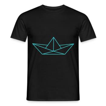 Boot Geometrisch Linie - Männer T-Shirt - Schwarz - Vorne - AI Model Male 178 light (178cm)