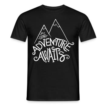 Mountains mountaineering hiking adventure gift - Men's T-Shirt - black - Front - AI Model Male 178 light (178cm)