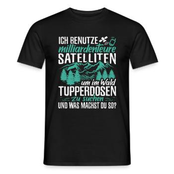 GPS-Schatzsuche - Männer T-Shirt - Schwarz - Vorne - AI Model Male 178 light (178cm)