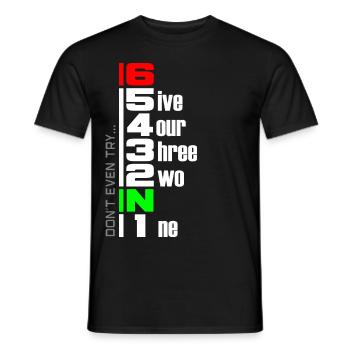 Motorcycle gear shift motorcyclist 1N23456 - Men's T-Shirt - black - Front - AI Model Male 178 light (178cm)