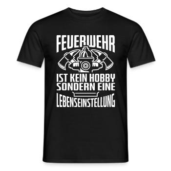 Feuerwehr Fire Fighter Feuerwehrmann Löschfahrzeug - Männer T-Shirt - Schwarz - Vorne - AI Model Male 178 light (178cm)