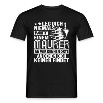 Maurer Maurerin Baustelle Mauerwerk Trockenbau - Männer T-Shirt - Schwarz - Vorne - AI Model Male 178 light (178cm)